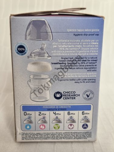 Chicco Natural Feeling Anti-Colic (antikolikás) cumisüveg, 0m+